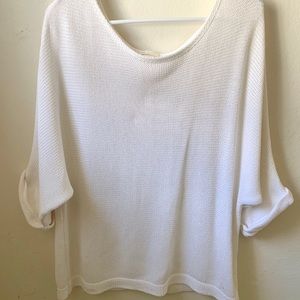 H&M Flowy Basic White Knit Sweater